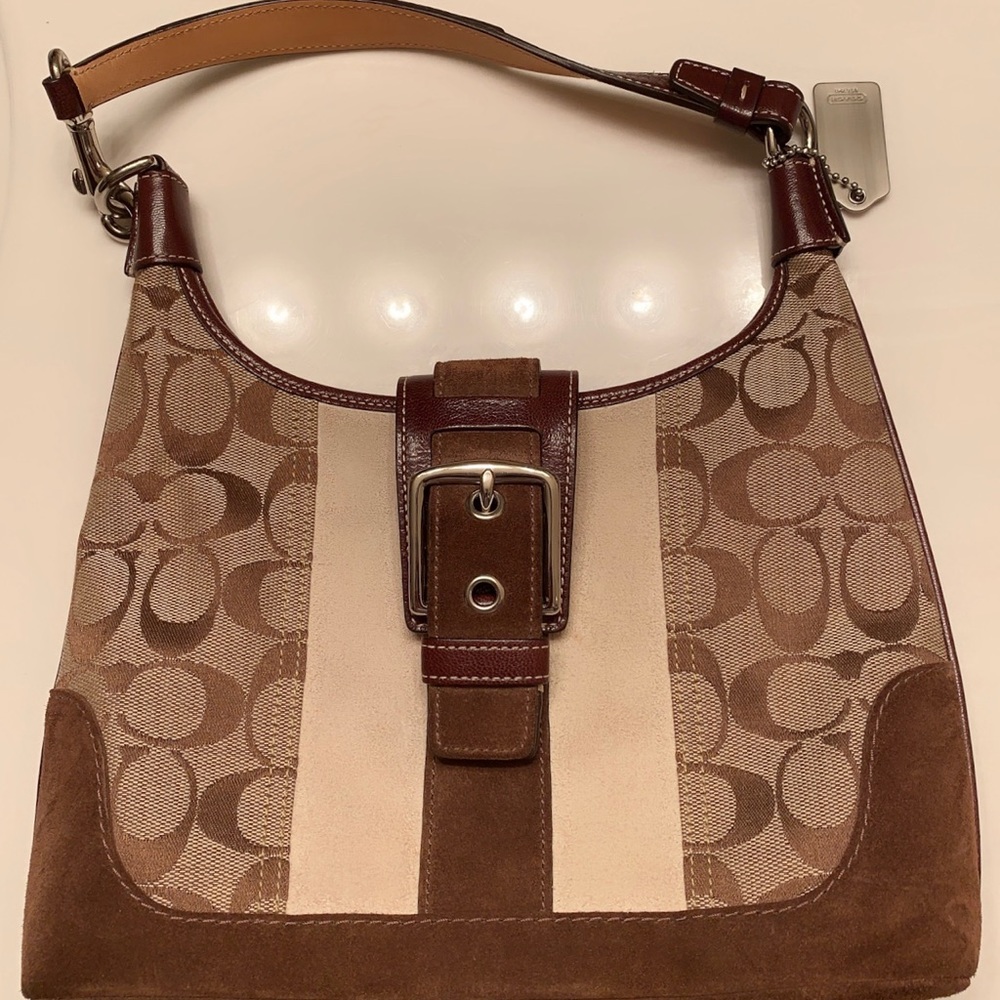 Authentic Brown and White Coach Bag- BEST OFFER